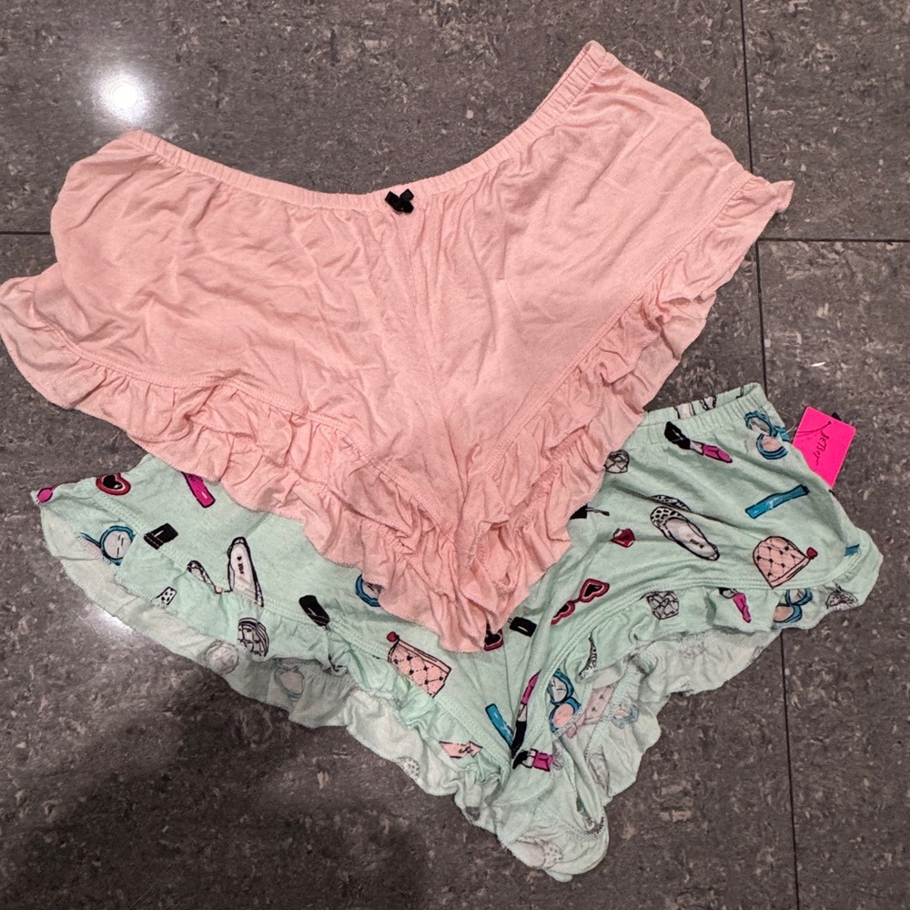 Betsey Johnson Pink and Mint Shorts Set